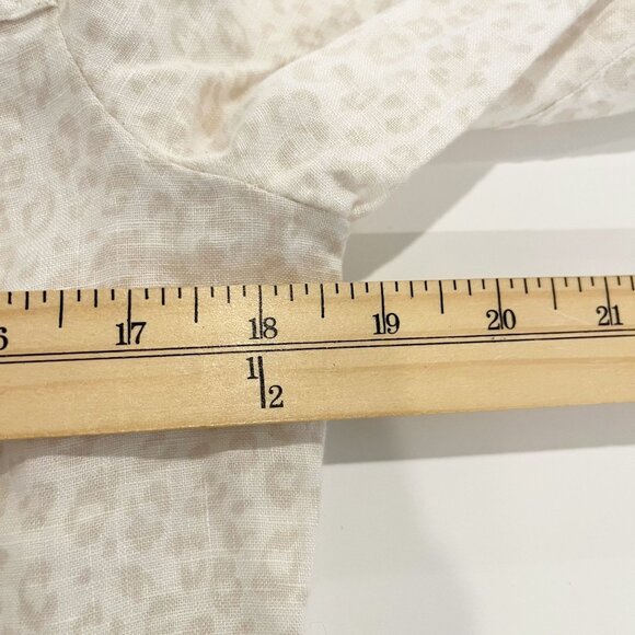 Tommy Bahama Two Palms Linen Jacket White Tan Leopard Animal Women's Size XS - Picture 5 of 6